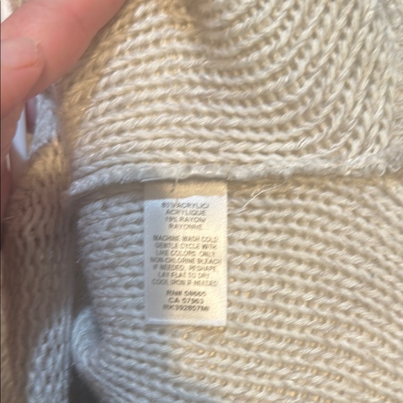 Susina Cream and Tan Crew Neck Sweater Relaxed Fit - Picture 6 of 6